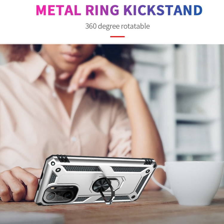 For Xiaomi Redmi K40 / K40 Pro Shockproof TPU + PC Protective Case with 360 Degree Rotating Holder