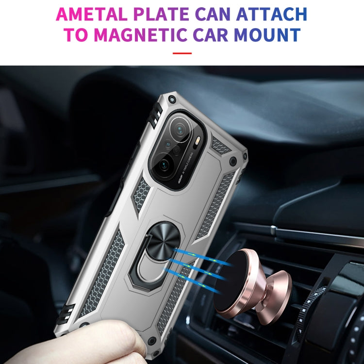 For Xiaomi Redmi K40 / K40 Pro Shockproof TPU + PC Protective Case with 360 Degree Rotating Holder