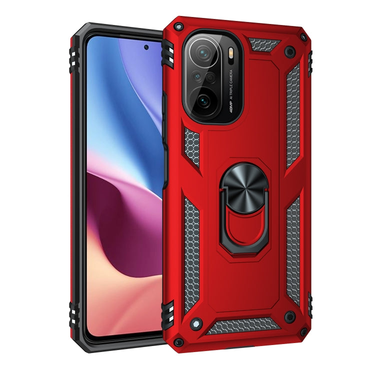For Xiaomi Redmi K40 / K40 Pro Shockproof TPU + PC Protective Case with 360 Degree Rotating Holder