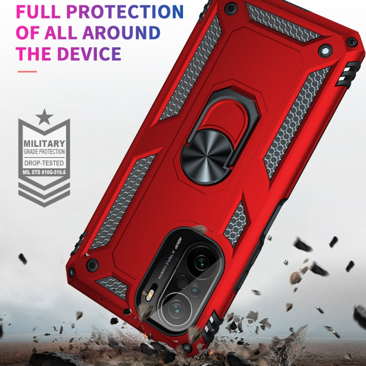 For Xiaomi Redmi K40 / K40 Pro Shockproof TPU + PC Protective Case with 360 Degree Rotating Holder