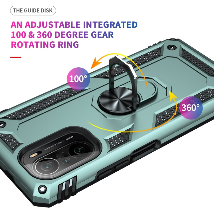 For Xiaomi Redmi K40 / K40 Pro Shockproof TPU + PC Protective Case with 360 Degree Rotating Holder