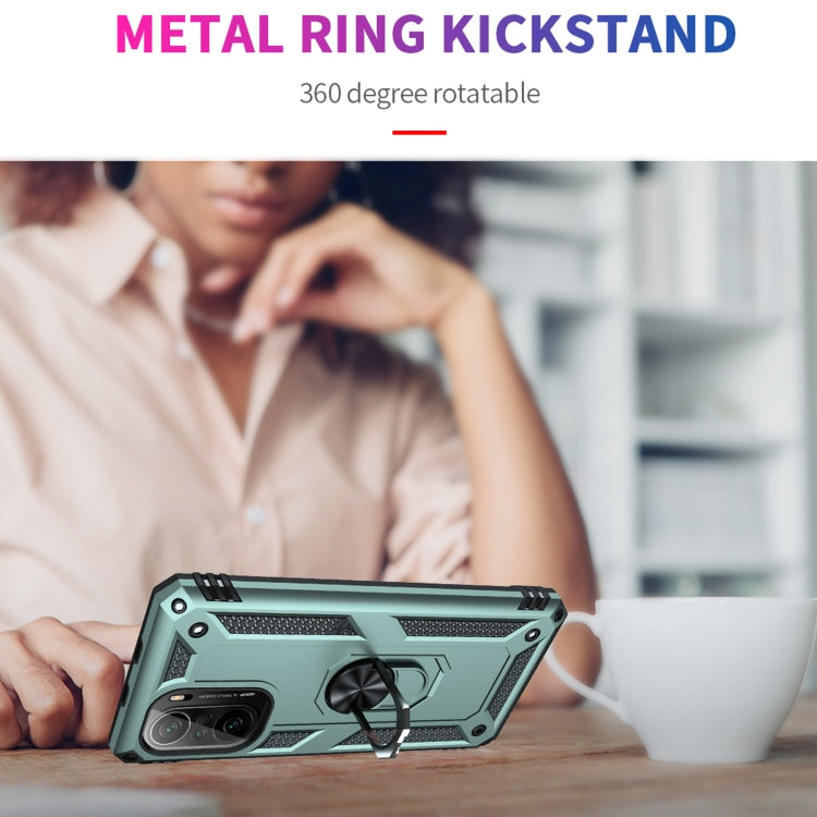 For Xiaomi Redmi K40 / K40 Pro Shockproof TPU + PC Protective Case with 360 Degree Rotating Holder