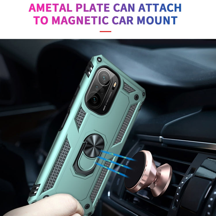 For Xiaomi Redmi K40 / K40 Pro Shockproof TPU + PC Protective Case with 360 Degree Rotating Holder