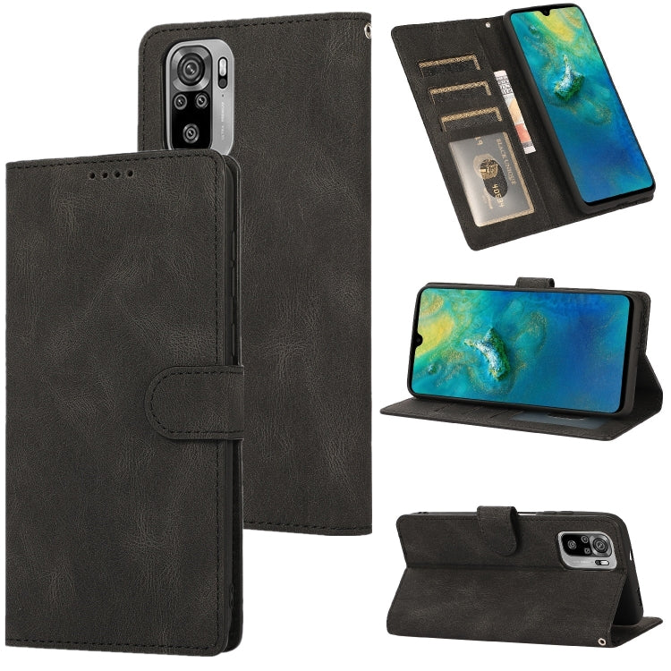 For Xiaomi Redmi Note 10 Fantasy Classic Skin-feel Calfskin Texture Magnetic Buckle Horizontal Flip PU Leather Case with Holder & Card Slot & Wallet