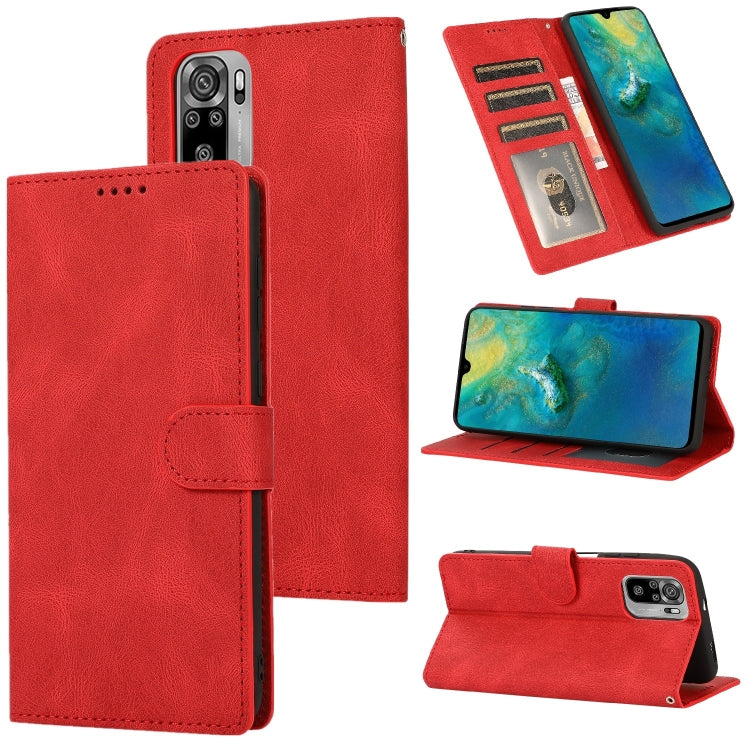 For Xiaomi Redmi Note 10 Fantasy Classic Skin-feel Calfskin Texture Magnetic Buckle Horizontal Flip PU Leather Case with Holder & Card Slot & Wallet