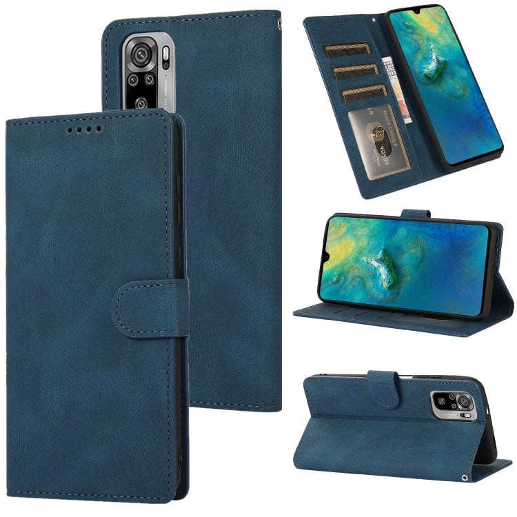 For Xiaomi Redmi Note 10 Fantasy Classic Skin-feel Calfskin Texture Magnetic Buckle Horizontal Flip PU Leather Case with Holder & Card Slot & Wallet