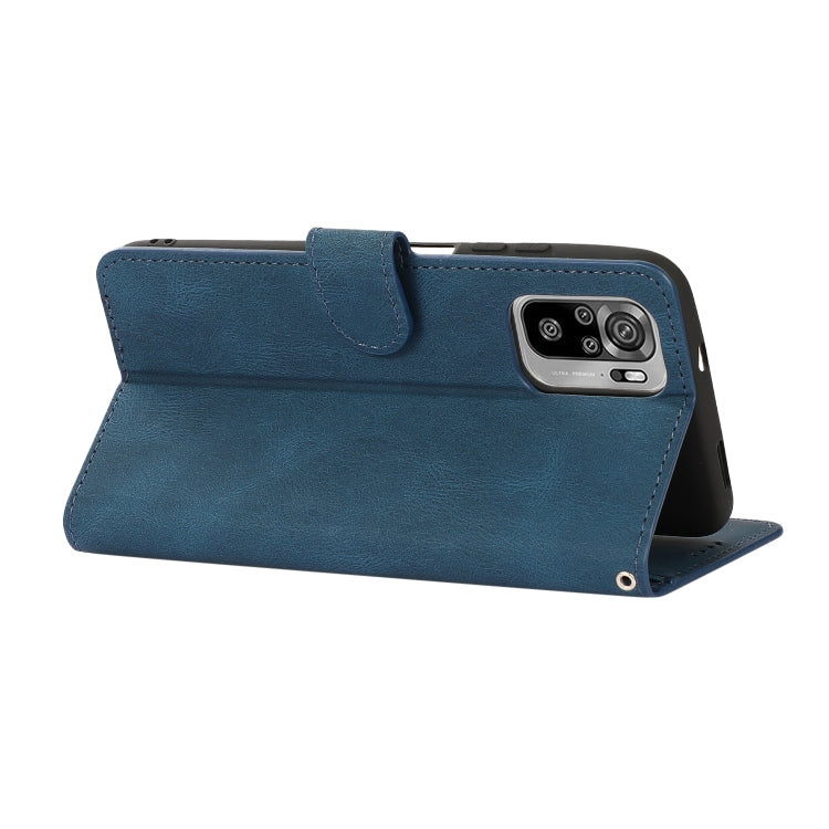 For Xiaomi Redmi Note 10 Fantasy Classic Skin-feel Calfskin Texture Magnetic Buckle Horizontal Flip PU Leather Case with Holder & Card Slot & Wallet