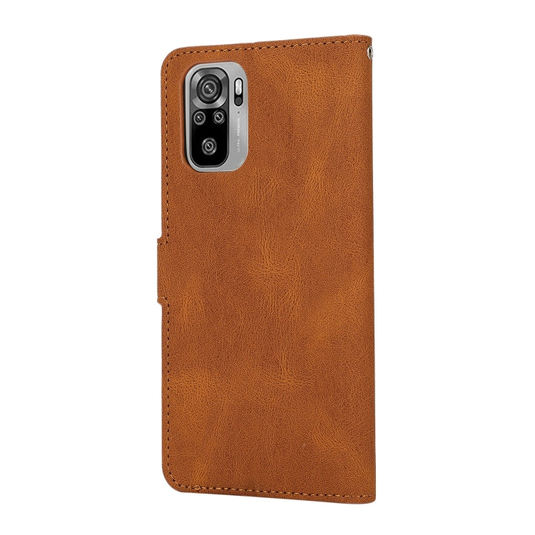 For Xiaomi Redmi Note 10 Fantasy Classic Skin-feel Calfskin Texture Magnetic Buckle Horizontal Flip PU Leather Case with Holder & Card Slot & Wallet
