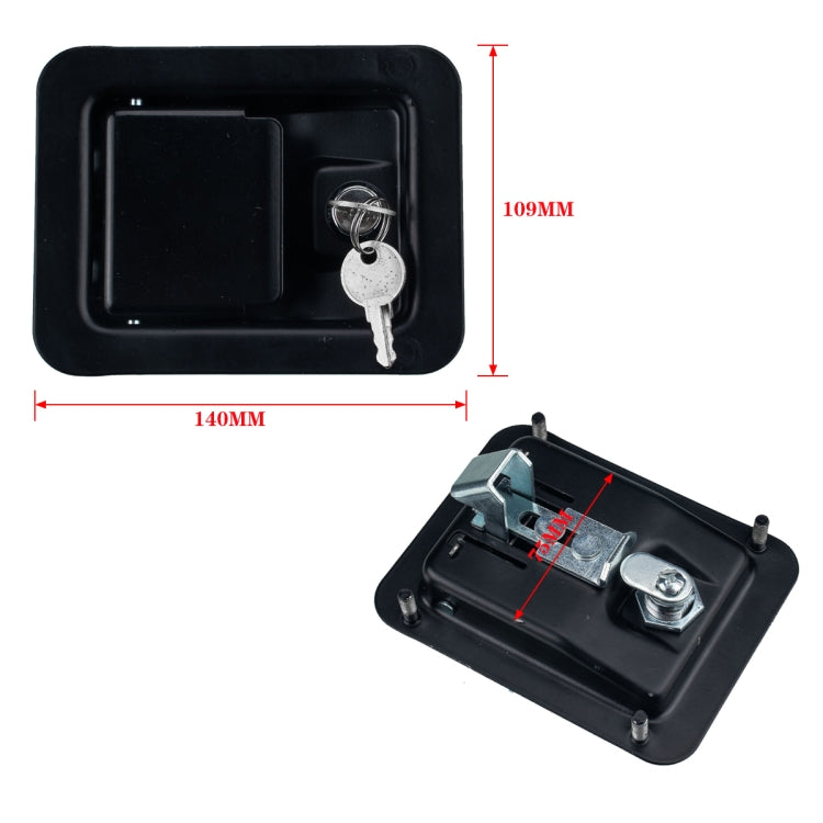 A2931 Black Paddle Entry Door Latch & Keys Tool Box for Trailer / Yacht / Truck