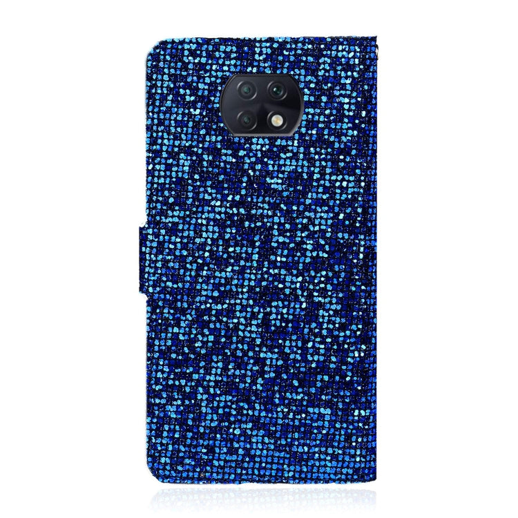 For Xiaomi Redmi Note 9 5G Glitter Powder Horizontal Flip Leather Case with Card Slots & Holder & Lanyard
