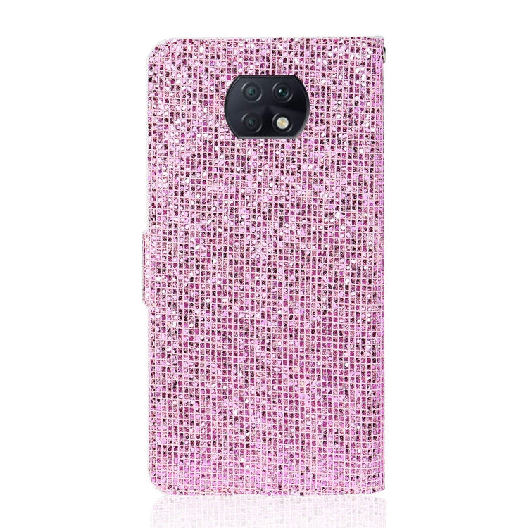 For Xiaomi Redmi Note 9 5G Glitter Powder Horizontal Flip Leather Case with Card Slots & Holder & Lanyard