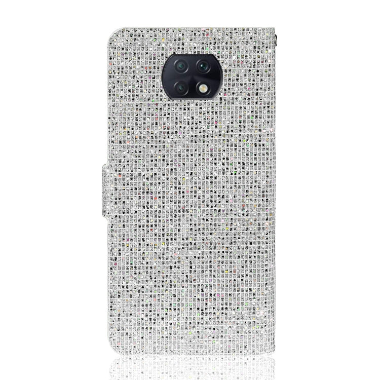 For Xiaomi Redmi Note 9 5G Glitter Powder Horizontal Flip Leather Case with Card Slots & Holder & Lanyard