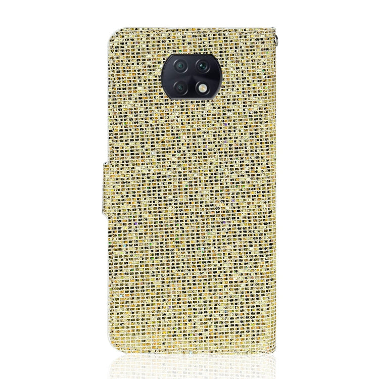 For Xiaomi Redmi Note 9 5G Glitter Powder Horizontal Flip Leather Case with Card Slots & Holder & Lanyard