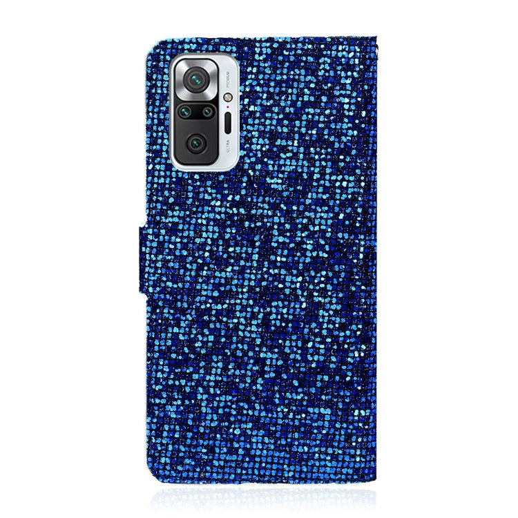 For Xiaomi Redmi Note 10 Pro Glitter Powder Horizontal Flip Leather Case with Card Slots & Holder & Lanyard
