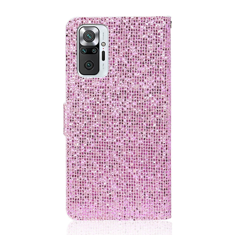 For Xiaomi Redmi Note 10 Pro Glitter Powder Horizontal Flip Leather Case with Card Slots & Holder & Lanyard