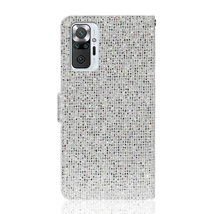For Xiaomi Redmi Note 10 Pro Glitter Powder Horizontal Flip Leather Case with Card Slots & Holder & Lanyard