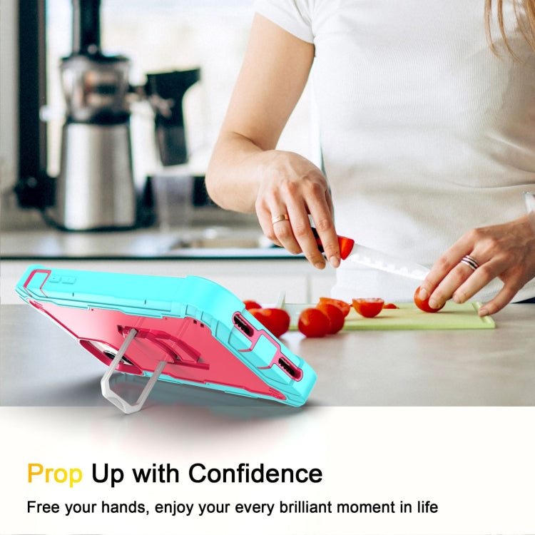 For iPhone 11 PC + Rubber 3-layers Shockproof Protective Case with Rotating Holder