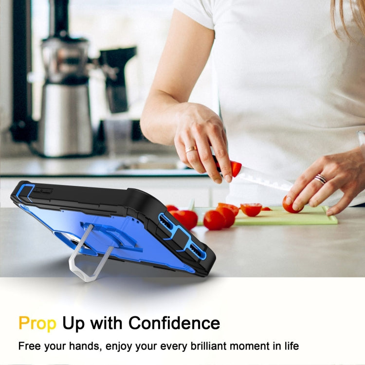 For iPhone 11 PC + Rubber 3-layers Shockproof Protective Case with Rotating Holder