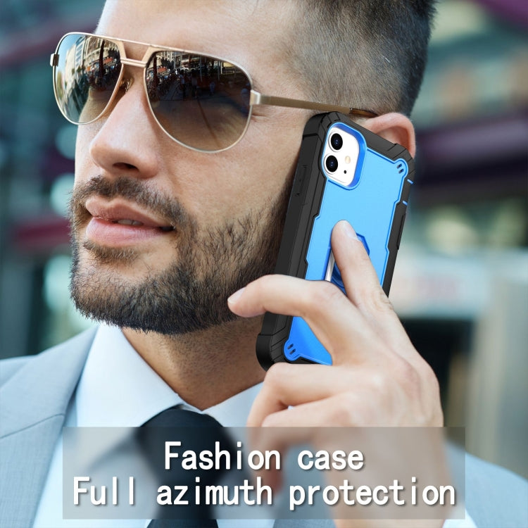 For iPhone 11 PC + Rubber 3-layers Shockproof Protective Case with Rotating Holder