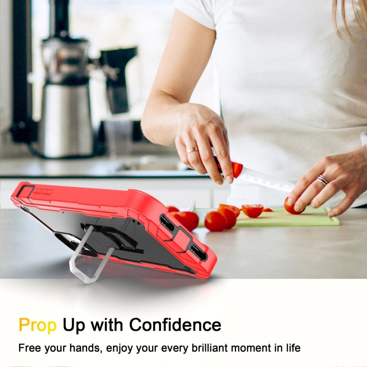 For iPhone 11 PC + Rubber 3-layers Shockproof Protective Case with Rotating Holder