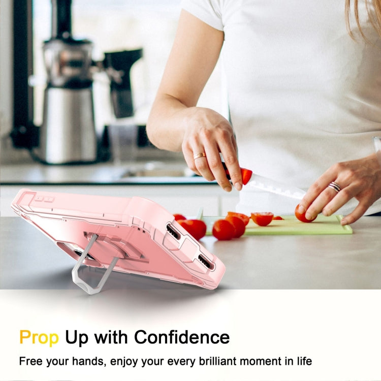 For iPhone 11 PC + Rubber 3-layers Shockproof Protective Case with Rotating Holder