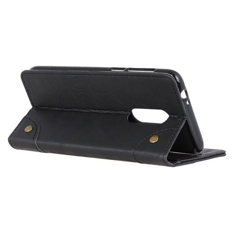 For Xiaomi Redmi 8 Copper Buckle Retro Crazy Horse Texture Horizontal Flip Leather Case with Holder & Card Slots & Wallet