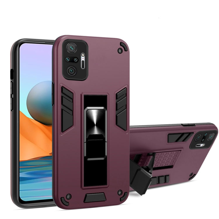 For Xiaomi Redmi Note 10 Pro 2 in 1 PC + TPU Shockproof Protective Case with Invisible Holder