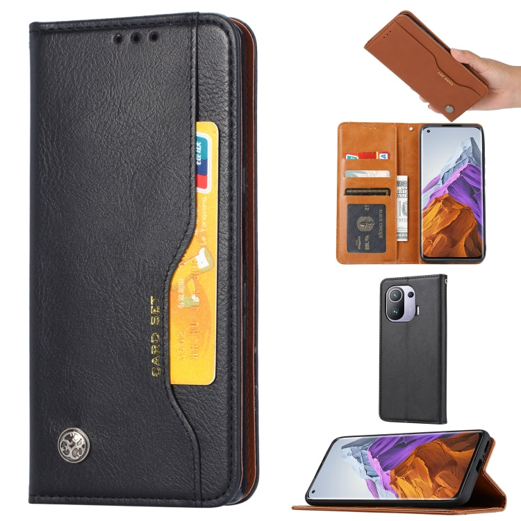 For Xiaomi Mi 11 Pro Knead Skin Texture Horizontal Flip Leather Case with Photo Frame & Holder & Card Slots & Wallet