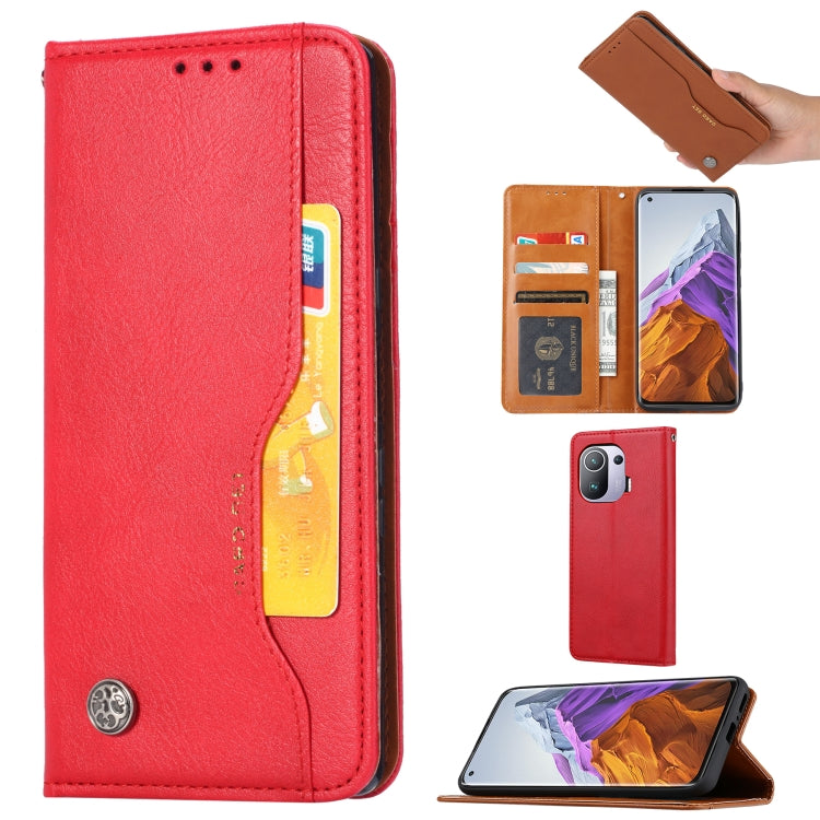 For Xiaomi Mi 11 Pro Knead Skin Texture Horizontal Flip Leather Case with Photo Frame & Holder & Card Slots & Wallet
