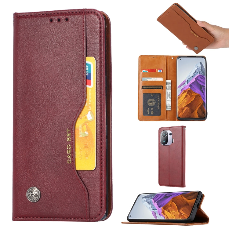 For Xiaomi Mi 11 Pro Knead Skin Texture Horizontal Flip Leather Case with Photo Frame & Holder & Card Slots & Wallet