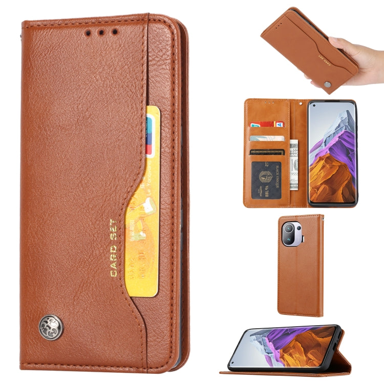 For Xiaomi Mi 11 Pro Knead Skin Texture Horizontal Flip Leather Case with Photo Frame & Holder & Card Slots & Wallet
