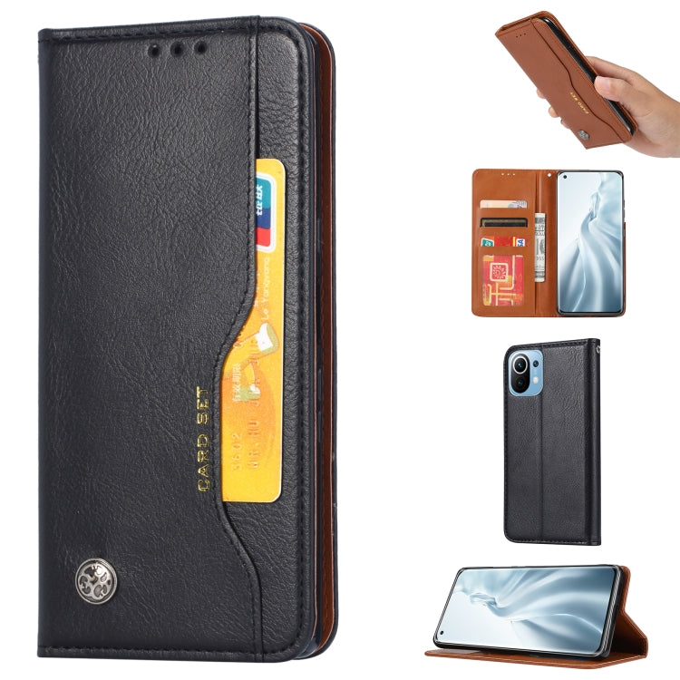 For Xiaomi Mi 11 Lite Knead Skin Texture Horizontal Flip Leather Case with Photo Frame & Holder & Card Slots & Wallet