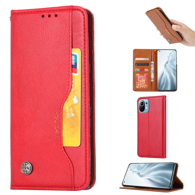 For Xiaomi Mi 11 Lite Knead Skin Texture Horizontal Flip Leather Case with Photo Frame & Holder & Card Slots & Wallet