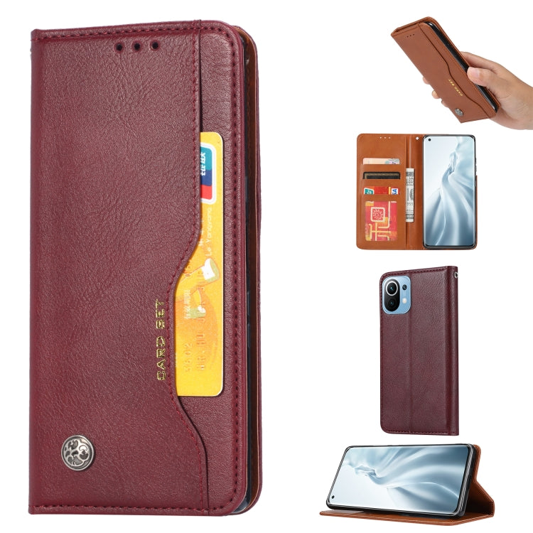 For Xiaomi Mi 11 Lite Knead Skin Texture Horizontal Flip Leather Case with Photo Frame & Holder & Card Slots & Wallet
