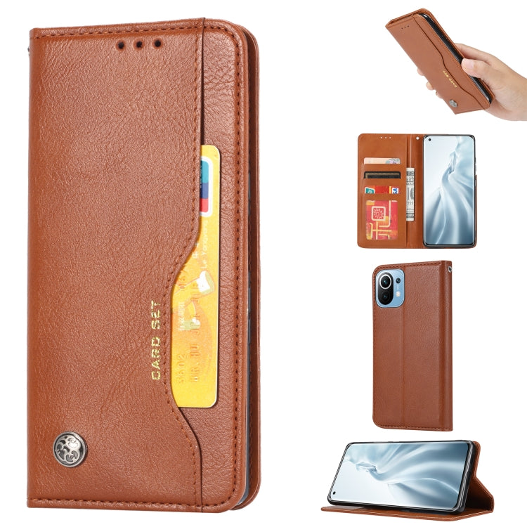 For Xiaomi Mi 11 Lite Knead Skin Texture Horizontal Flip Leather Case with Photo Frame & Holder & Card Slots & Wallet