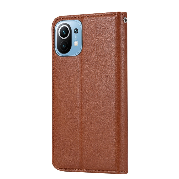 For Xiaomi Mi 11 Lite Knead Skin Texture Horizontal Flip Leather Case with Photo Frame & Holder & Card Slots & Wallet