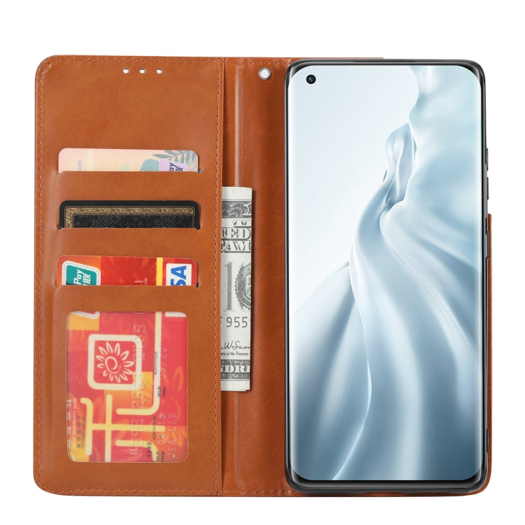 For Xiaomi Mi 11 Lite Knead Skin Texture Horizontal Flip Leather Case with Photo Frame & Holder & Card Slots & Wallet