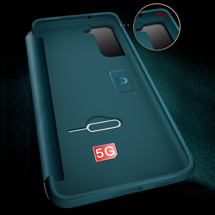 For Samsung Galaxy S21 FE Magnetic Side Window View Shockproof Horizontal Flip Leather Case