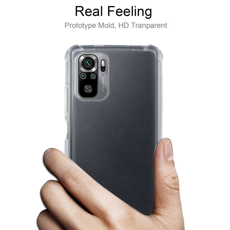 For Xiaomi Redmi Note 10 4G / 10S Four-Corner Shockproof Ultra-thin TPU Case(Transparent)