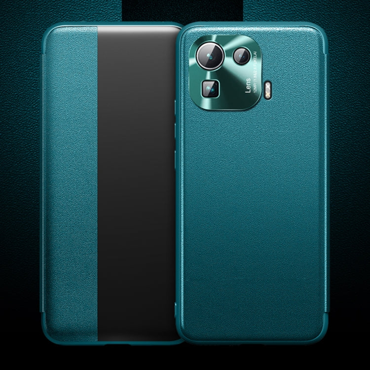 For Xiaomi Mi 11 Pro Magnetic Side Window View Shockproof Horizontal Flip Leather Case