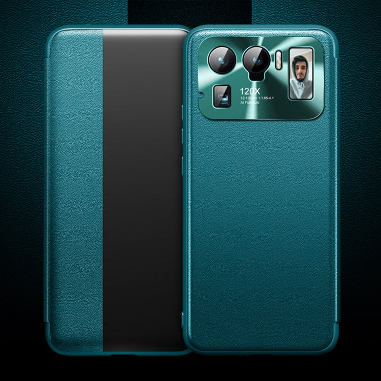 For Xiaomi Mi 11 Ultra Magnetic Side Window View Shockproof Horizontal Flip Leather Case