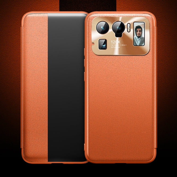 For Xiaomi Mi 11 Ultra Magnetic Side Window View Shockproof Horizontal Flip Leather Case