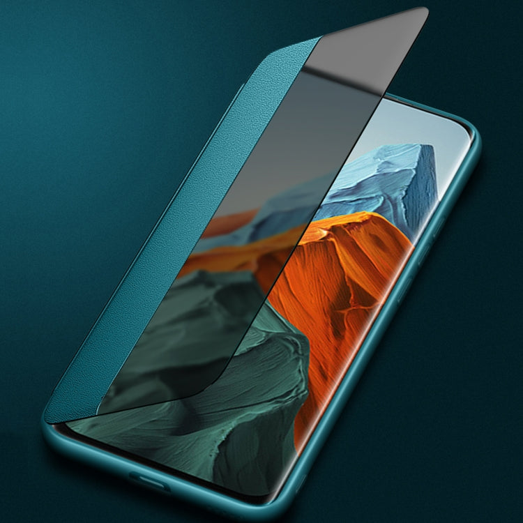 For Xiaomi Mi 11 Lite Magnetic Side Window View Shockproof Horizontal Flip Leather Case