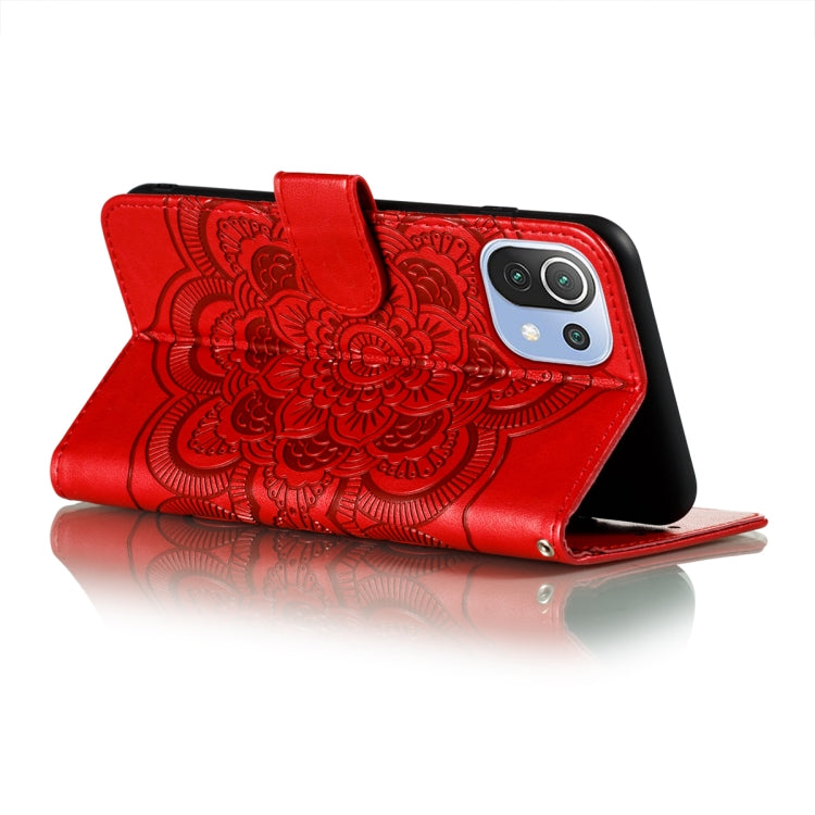 For Xiaomi Mi 11 Lite Mandala Embossing Pattern Horizontal Flip PU Leather Case with Holder & Card Slots & Wallet & Lanyard
