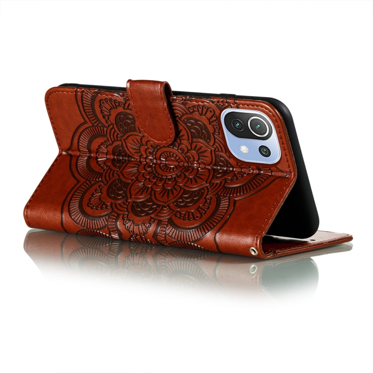 For Xiaomi Mi 11 Lite Mandala Embossing Pattern Horizontal Flip PU Leather Case with Holder & Card Slots & Wallet & Lanyard