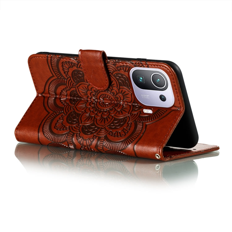 For Xiaomi Mi 11 Pro Mandala Embossing Pattern Horizontal Flip PU Leather Case with Holder & Card Slots & Wallet & Lanyard