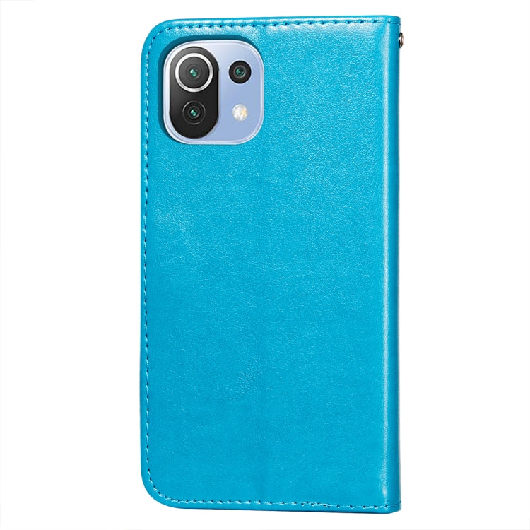 For Xiaomi Mi 11 Lite Flower Vine Embossing Pattern Horizontal Flip Leather Case with Card Slot & Holder & Wallet & Lanyard
