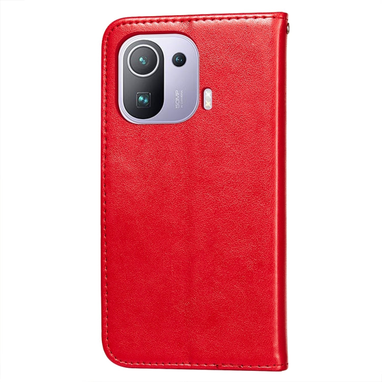 For Xiaomi Mi 11 Pro Flower Vine Embossing Pattern Horizontal Flip Leather Case with Card Slot & Holder & Wallet & Lanyard