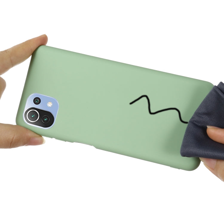 For Xiaomi Mi 11 Lite Solid Color Liquid Silicone Dropproof Full Coverage Protective Case