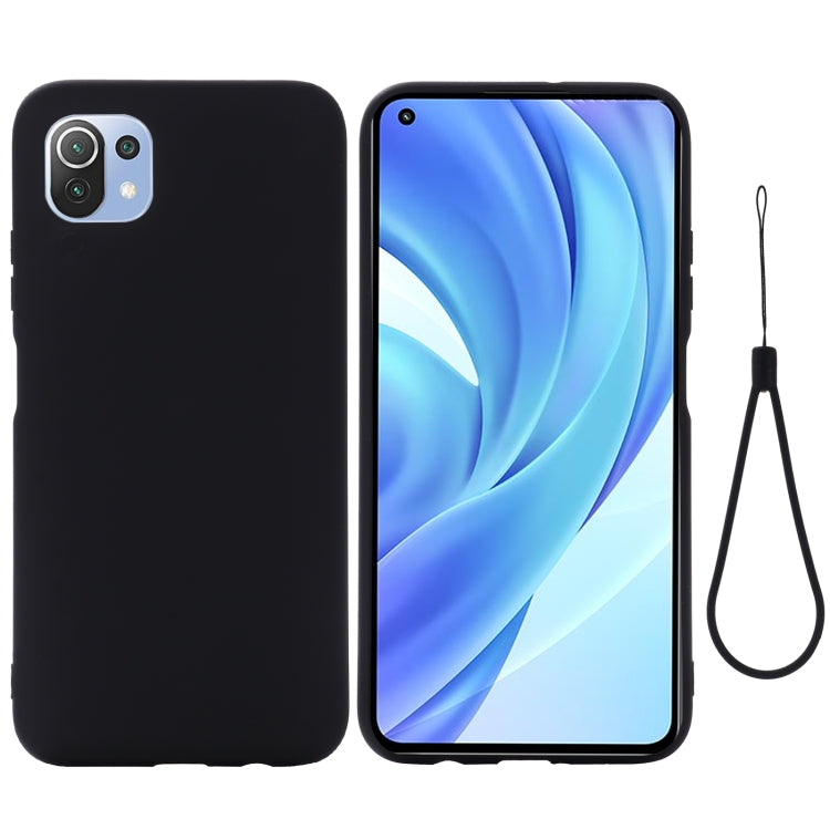 For Xiaomi Mi 11 Lite Solid Color Liquid Silicone Dropproof Full Coverage Protective Case